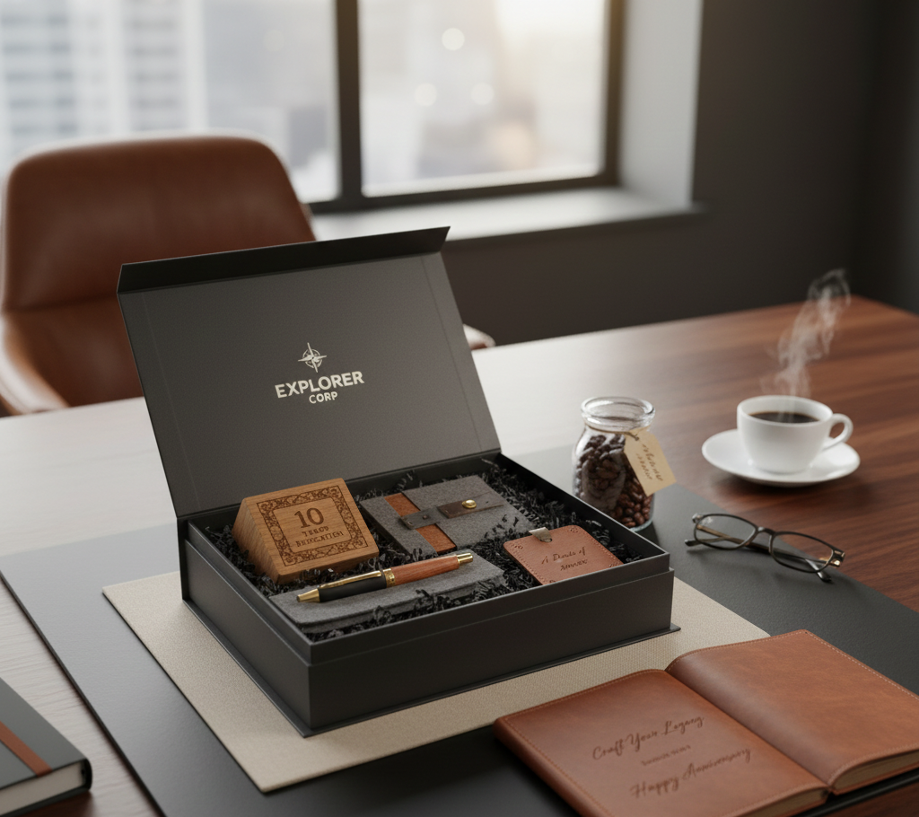 Sophisticated handmade work anniversary corporate gifts